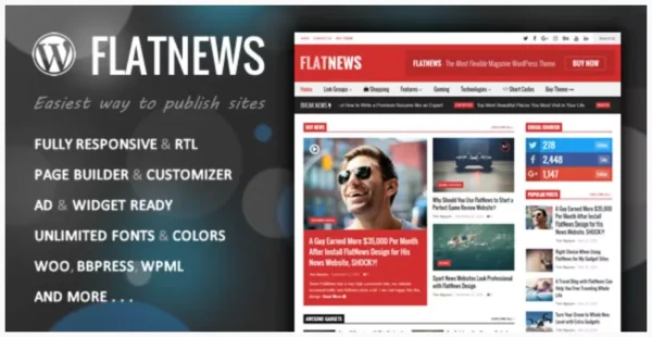 FlatNews – Responsive Magazine WordPress Theme