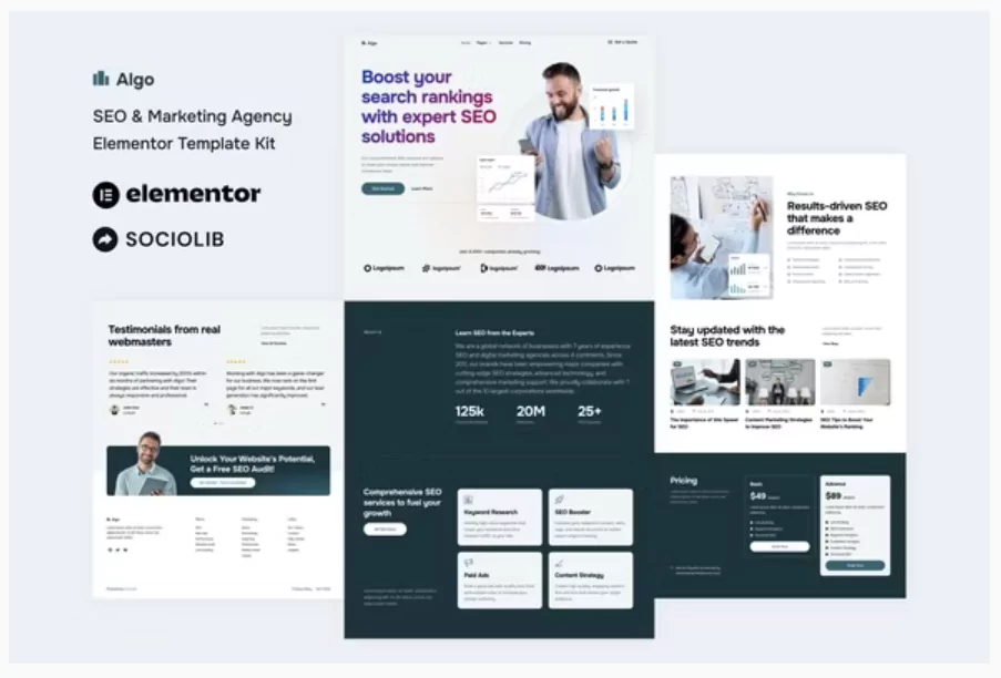Algo - SEO & Marketing Agency Elementor Template Kit