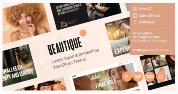 Beautique — Luxury Salon & Barbershop WordPress Theme