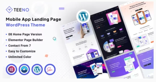 Teeno - App Landing WordPress Theme