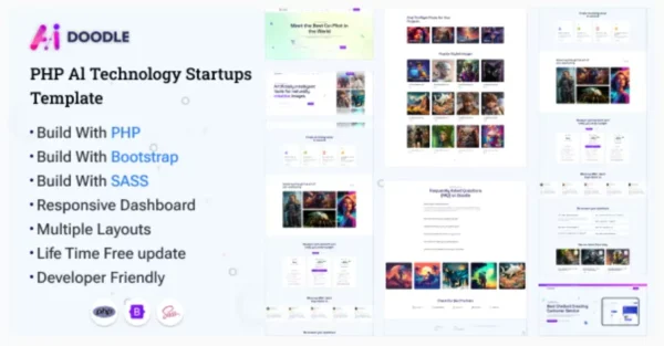 AI Doodle – PHP- AI Artificial Intelligence & AI Technology Startups Template