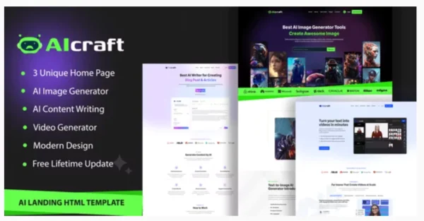 AIcraft - AI Application & Generator HTML Template