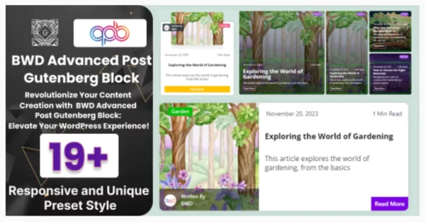 BWD Advanced Blog Post Block Plugin For Gutenberg