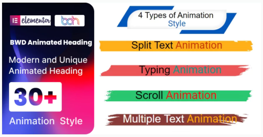 BWD Animated Heading addon for elementor