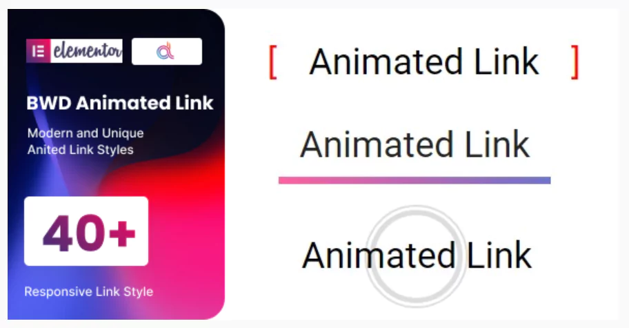 BWD Animated Link addon for elementor