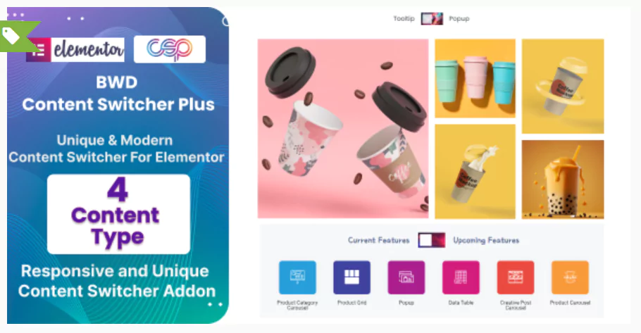 BWD Content Switcher Plus Addon For Elementor