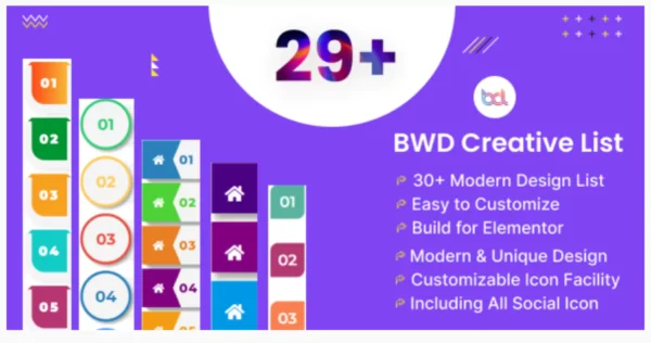 BWD Creative List addon for elementor
