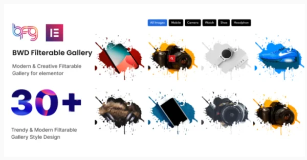 BWD Filterable Gallery addon for elementor