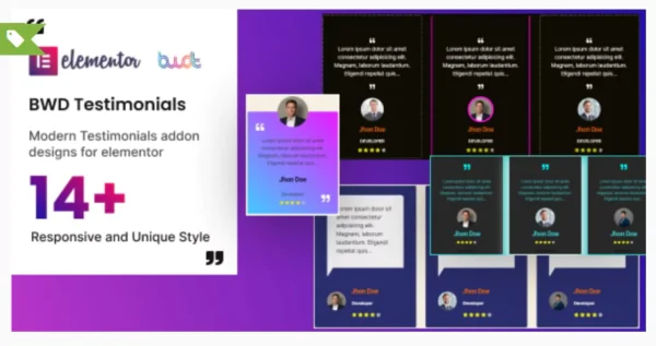 BWD Testimonials addons for elementor