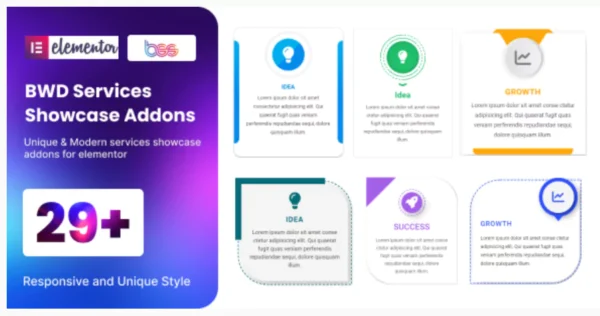 BWD services showcase addons for elementor