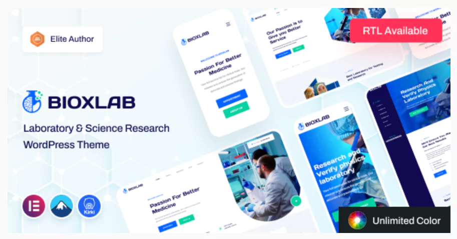 Bioxlab - Laboratory & Science Research WordPress Theme