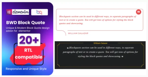 Block Quote addon for elementor