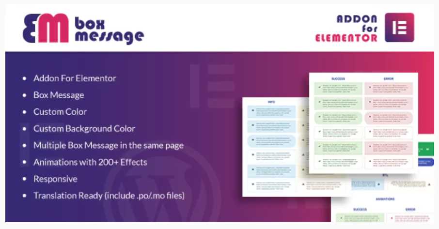 Box Message for Elementor WordPress Plugin