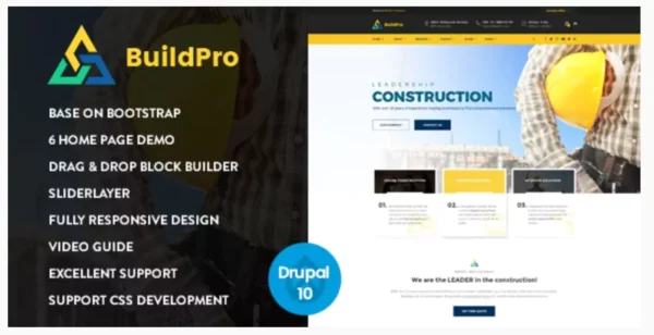 BuildPro - Construction Drupal 10 Theme