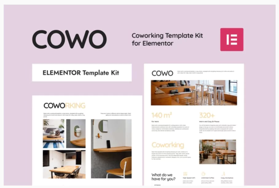 COWO - Coworking Elementor Template Kit