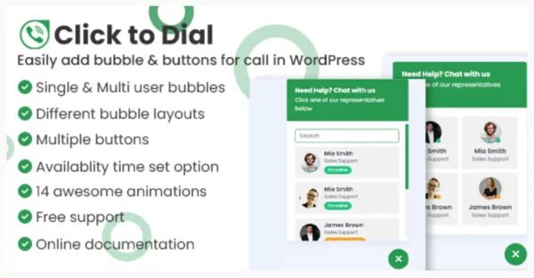 Click to dial - Direct call from website WordPress plugin