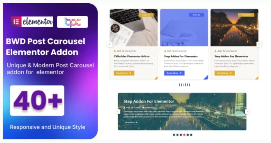 Creative Post Carousel Addon for Elementor