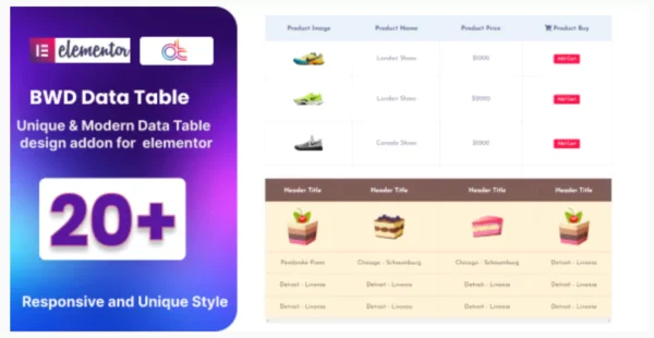 Data Table Addon for Elementor