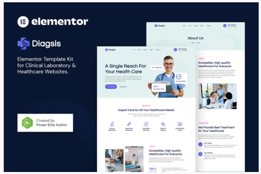 Diagsis – Clinical Laboratory & Healthcare Elementor Template Kit