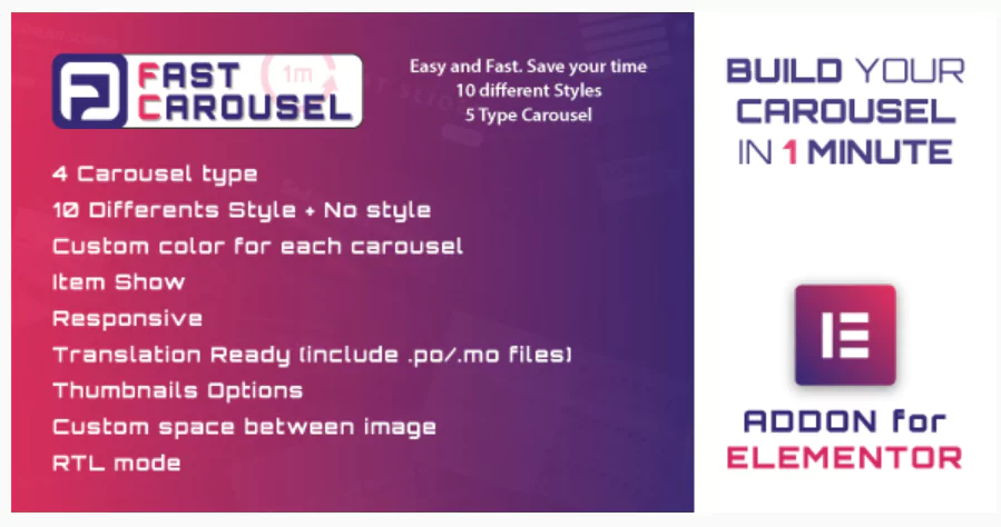 Fast Carousel for Elementor - WordPress Plugin