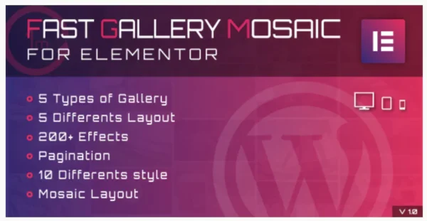 Fast Gallery Mosaic for Elementor WordPress Plugin