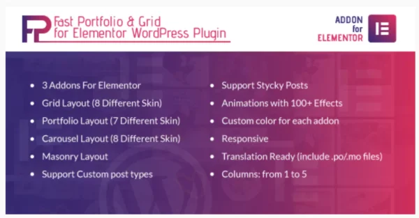 Fast Portfolio & Grid for Elementor WordPress Plugin