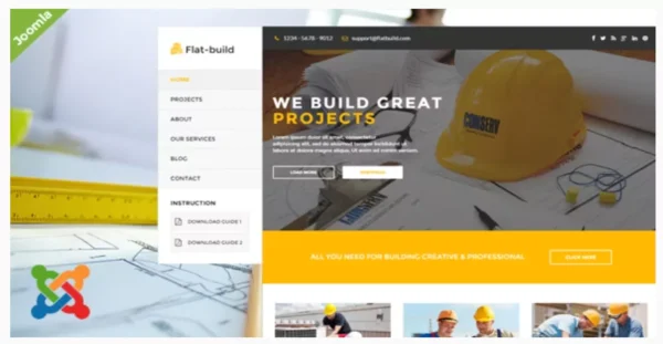 Flatbuild - Construction Joomla Template