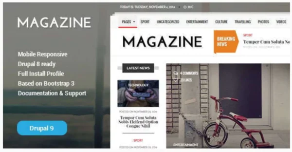 Gazeta - News & Magazine Drupal 11 & 10 Theme