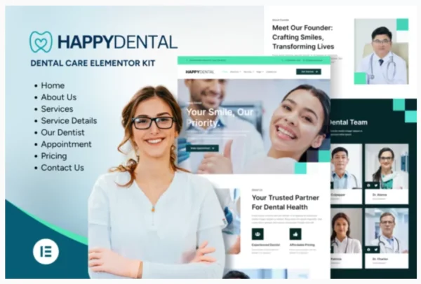 Happy Dental - Dental Care Service Elementor Kit