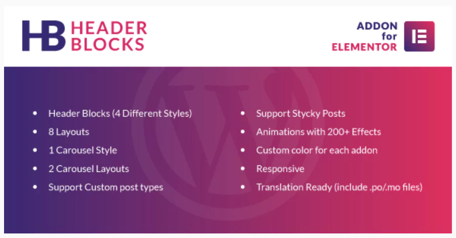 Header Blocks for Elementor - WordPress Plugin