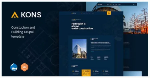 Kons - Construction and Building Drupal 10 Theme