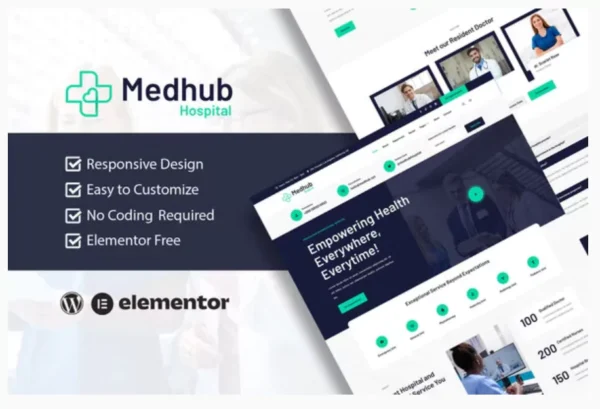 MedHub - Hospital & Medical Elementor Template Kit