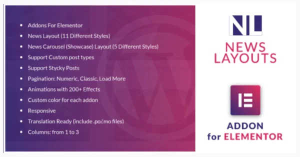 News Layouts for Elementor WordPress Plugin