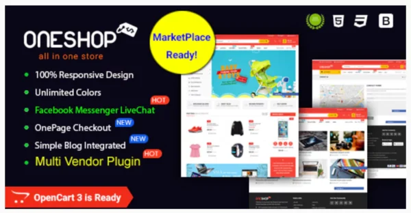 OneShop - Drag & Drop Muti-vendor & Multipurpose Responsive OpenCart 3 Theme