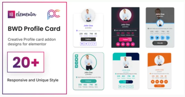 Profile Card addon for elementor