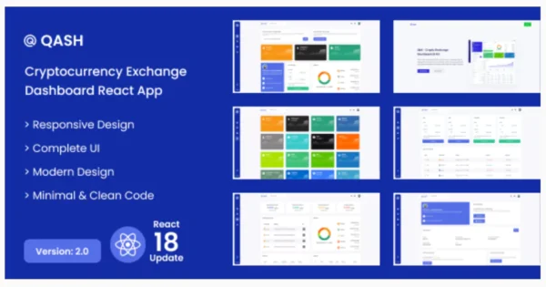 Qash - Cryptocurrency Exchange Dashboard React App + Dashboard