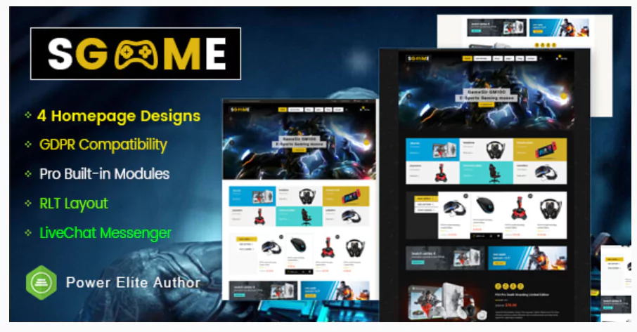 SGame - Responsive Accessories Store OpenCart Theme (Include 3 mobile layouts)