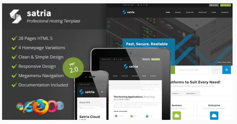 Satria - Professional Hosting HTML5 Template