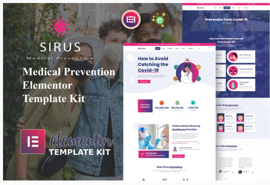 Sirus - Medical Prevention Elementor Template Kit