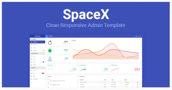 SpaceX - Bootstrap Admin Template