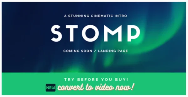 Stomp - Typographic Intro Coming Soon Template