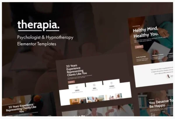 Therapia - Psychologist & Hypnotherapy Elementor Templates