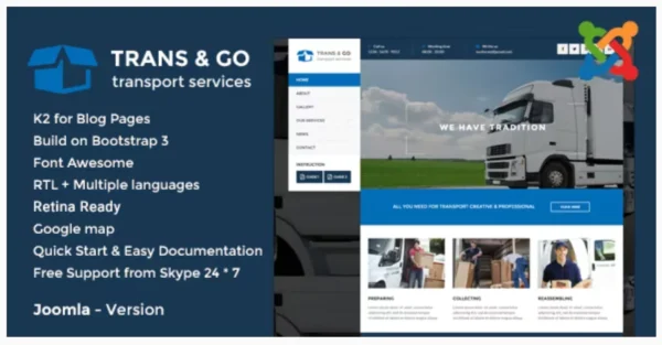 TransGo - Transport & Logistics Joomla Template
