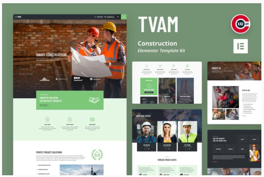 Tvam - Construction Elementor Template Kit