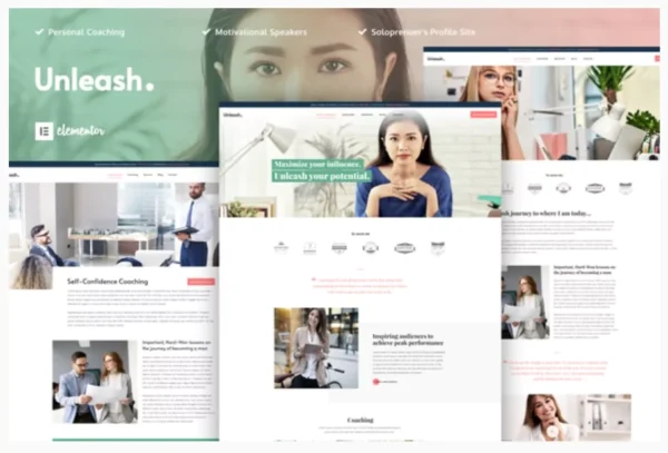 Unleash - Life Coach Elementor Template Kit