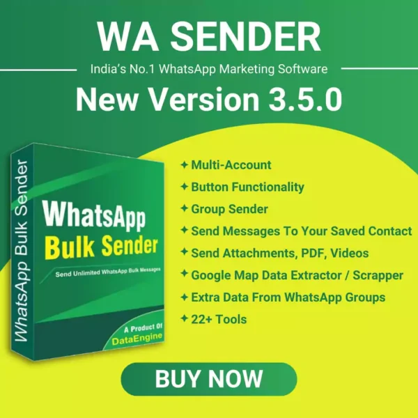 WaSender Bulk WhatsApp Sender + Group Sender + WhatsApp Auto Reply Bot