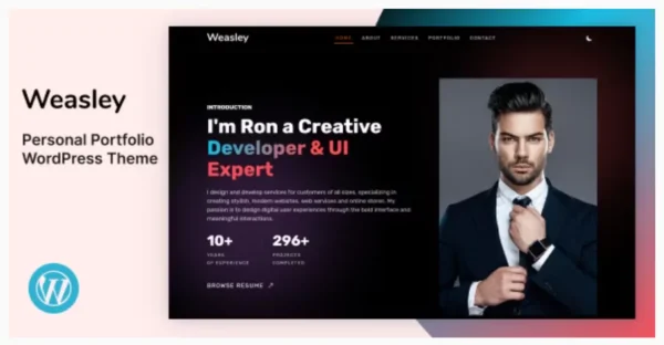 Weasley – Personal Portfolio WordPress Theme