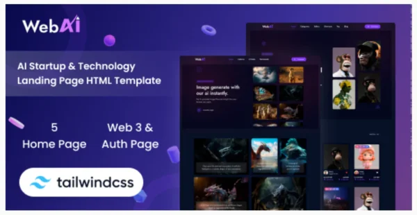 WebAi - AI Startup & Technology Tailwind CSS Landing Template