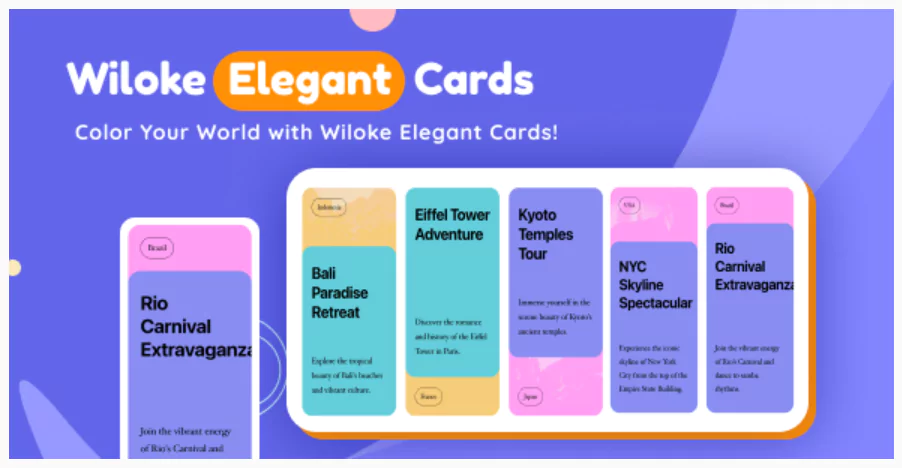Wiloke Elegant Cards Elementor