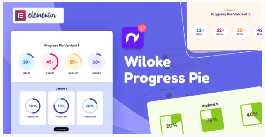 Wiloke Progress Pie for Elementor